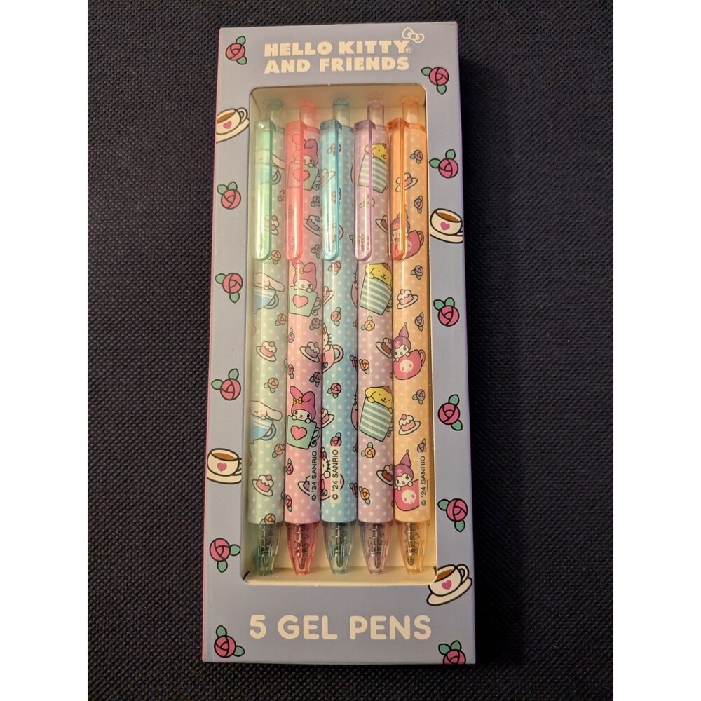 Hello Kitty & Friends Tea Party Multicolor Pen Set Kawaii Writing Pens New